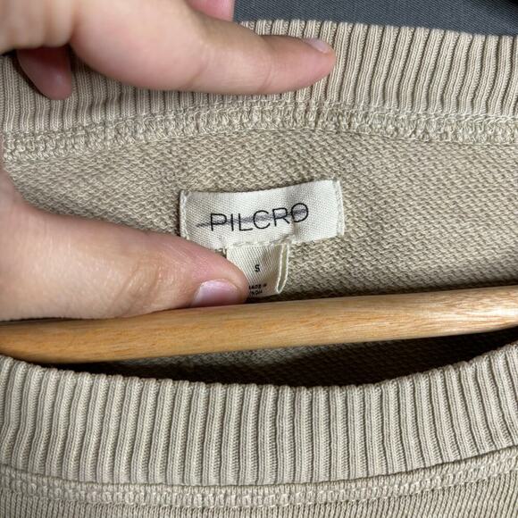 Anthropologie Pilcro Chambray Flutter Sleeve Sweatshirt Tee Sand Size S - Picture 6 of 6